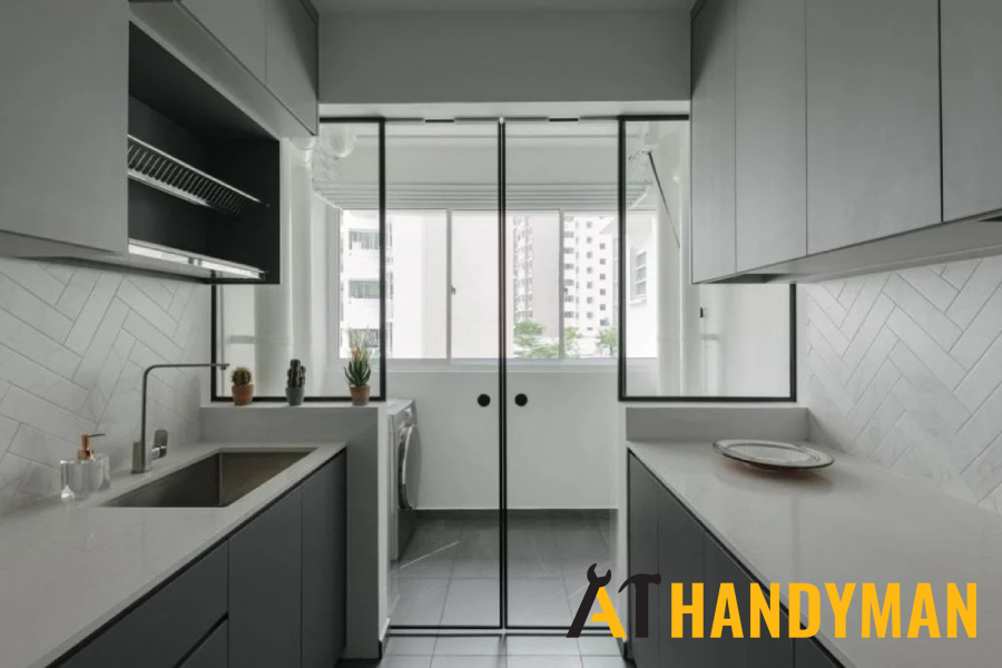 Service Yard Door Repair 1 service yard door repair a1 handyman singapore 1